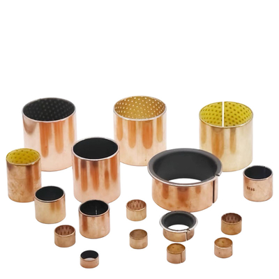 comprar Rolamentos alaranjados da planície do polímero da cor de POM cortados lubrificando as buchas de bronze do furo Fabricação em linha